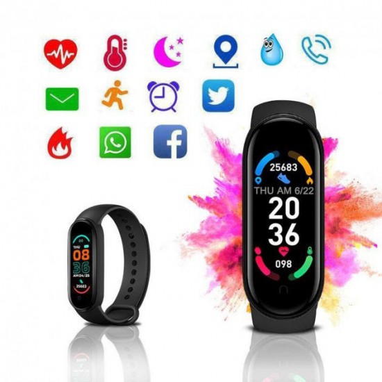 Фітнес браслет FitPro Smart Band M6 (смарт годинник, пульсоксиметр, пульс). чорний Pro Opt
