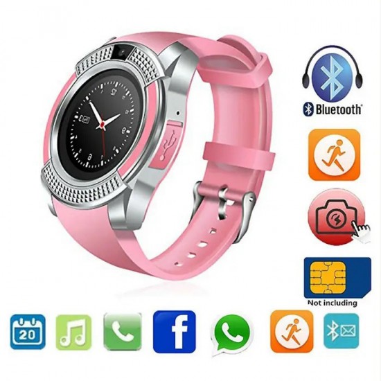 Розумний смарт-годинник Smart Watch V8. рожевий Pro Opt