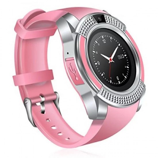 Розумний смарт-годинник Smart Watch V8. рожевий Pro Opt