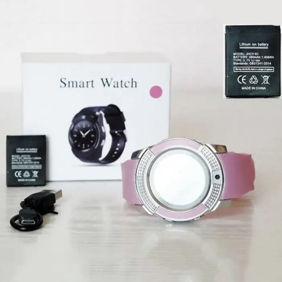 Розумний смарт-годинник Smart Watch V8. рожевий Pro Opt