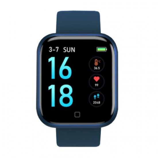 Smart Watch T80S, два браслети, температура тіла, тиск, оксиметр. синій Pro Opt
