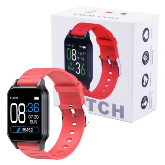 Смарт годинник Smart Watch T96 стильний із захистом від вологи та пилу з вимірюванням температура тіла. червоний Pro Opt