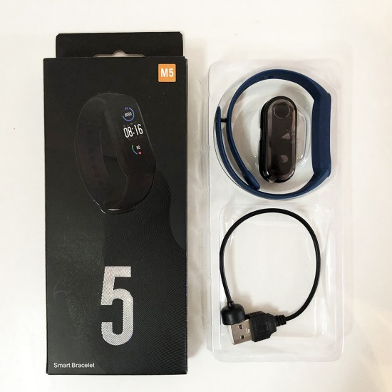 Фітнес браслет Smart Watch M5 Band Classic Black смарт годинник-трекер. синій Pro Opt