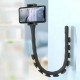 Гнучкий тримач для телефону Cute Worm Lazy Holder із присосками чорний Pro Opt