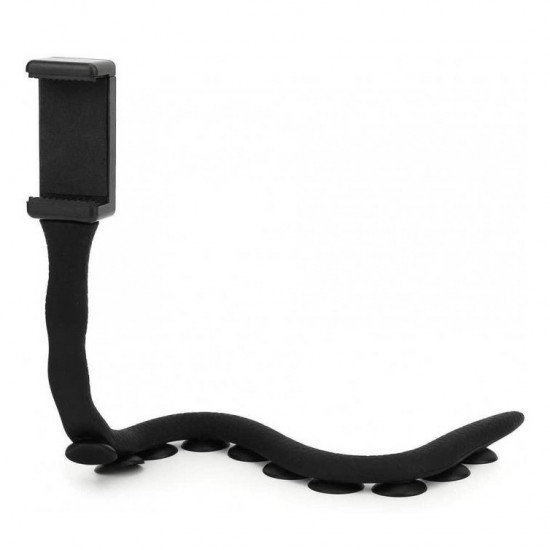 Гнучкий тримач для телефону Cute Worm Lazy Holder із присосками чорний Pro Opt
