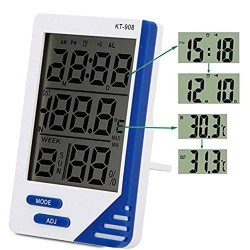 Термогігрометр KT-908 метеостанція годинник будильник виносна