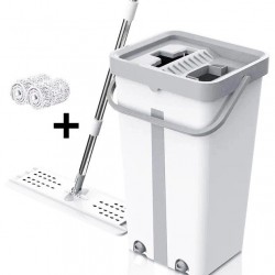 Швабра ледарка середня Scratch Cleaning Easy Mop з автоматичним віджимом складана ручка