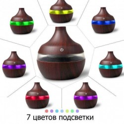 Зволожувач повітря HLV Air Purifier KPY-25S Dark Wooden аромадифузор з підсвічуванням стиль темне дерево Pro Opt