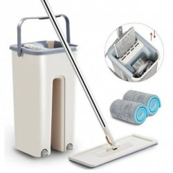 Швабра - ледар з відром в комплекті 2 в 1 Hand Free Cleaning Mop YT-200 ємність 5 л авто віджим білий