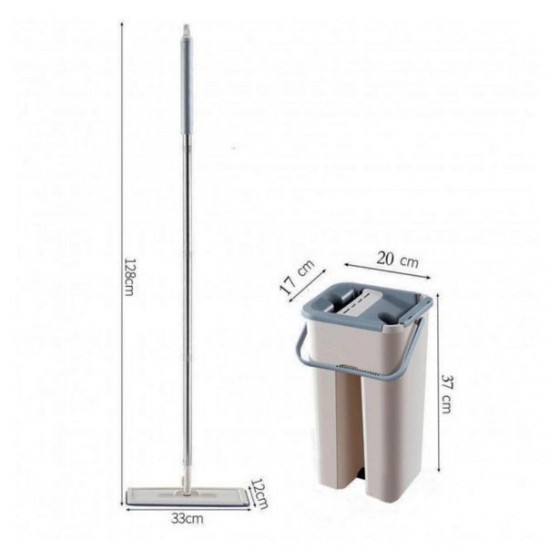 Швабра - ледар з відром в комплекті 2 в 1 Hand Free Cleaning Mop YT-200 ємність 5 л авто віджим білий
