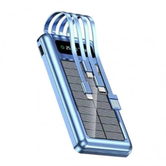 Портативний зарядний пристрій на 10000mAh, Power Bank на сонячній батареї, заряджання. синій Pro Opt