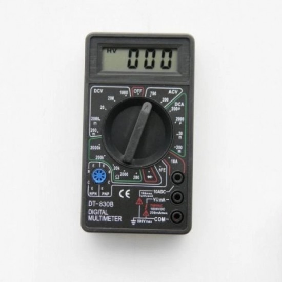 Мультиметр Digital DT-830B тестер цифровий вимірювач з проводами чорний