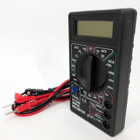 Мультиметр Digital DT-830B тестер цифровий вимірювач з проводами чорний