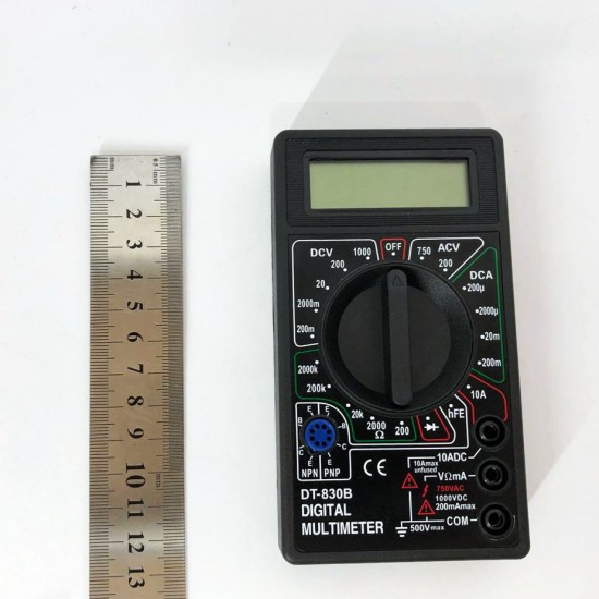 Мультиметр Digital DT-830B тестер цифровий вимірювач з проводами чорний