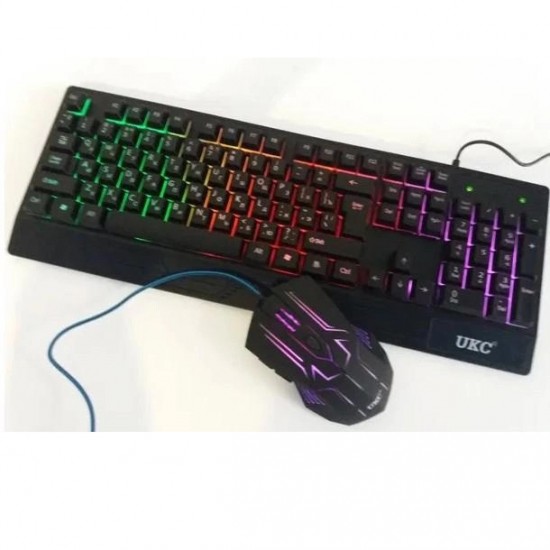Клавіатура+мишка UKC з LED підсвічуванням від USB M-710, клавіатура ігрова з підсвічуванням та мишкою Pro Opt