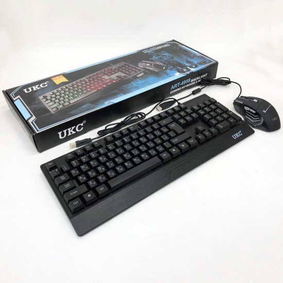 Клавіатура+мишка UKC з LED підсвічуванням від USB M-710, клавіатура ігрова з підсвічуванням та мишкою Pro Opt