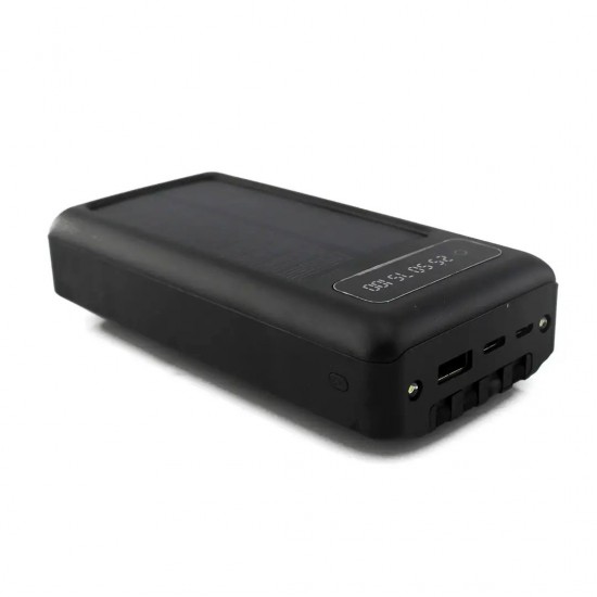 Портативний зарядний пристрій Power Bank на 10000mAh на сонячній батареї (чорний) Pro Opt