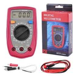Цифровий мультиметр DT 33 C DIGITAL професійний тестер з проводами в комплекті червоний