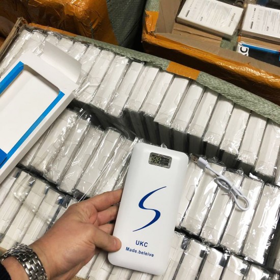 Портативне мобільне заряджання Power Bank 30000/9600mAh UKC, Умб зарядне power bank. білий Pro Opt