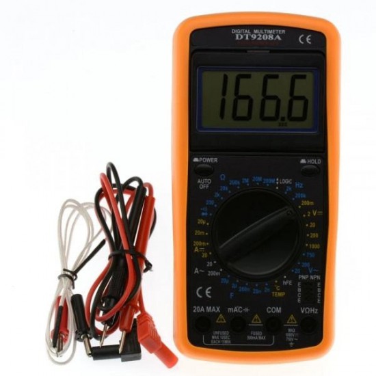 Цифровий мультиметр Digital DT-9208A універсальний тестер для дому з ніжкою проводами