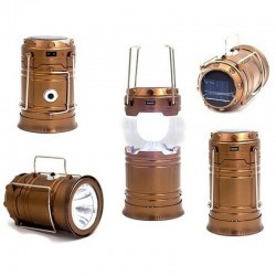Туристичний автономний LED ліхтар CAMPING MH-5800T 6D на сонячній батареї (6+1 LED) коричневий Pro Opt