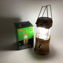 Туристичний автономний LED ліхтар CAMPING MH-5800T 6D на сонячній батареї (6+1 LED) коричневий Pro Opt