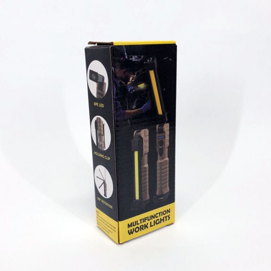 Ліхтарик Power Bank світлодіодний WL-08 XPE TR50 COB червоний + білий + жовтий магніт з гачком Pro Opt