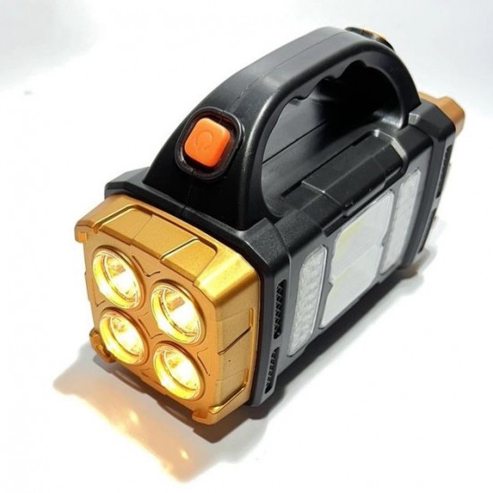Ліхтарик HB-2678 25W+ TR50 2COB переносний з Повербанком сонячна панель помаранчевий Pro Opt