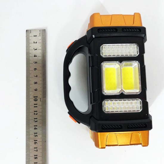 Ліхтарик HB-2678 25W+ TR50 2COB переносний з Повербанком сонячна панель помаранчевий Pro Opt
