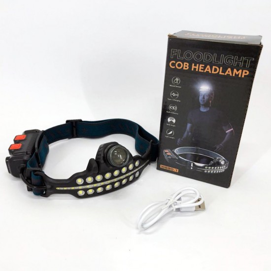 Потужний ліхтар налобний BL-W690-LTS TD90 SMD white+red сенсорний датчик руху Pro Opt