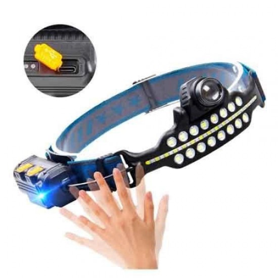 Потужний ліхтар налобний BL-W690-LTS TD90 SMD white+red сенсорний датчик руху Pro Opt