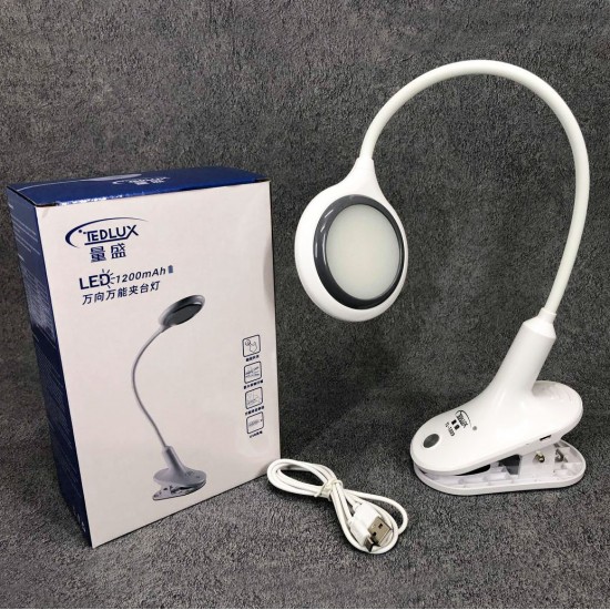 Настільна лампа Delux Tedlux TL-1009 K 1010 LED на гнучкій ніжці з прищіпкою домашня Pro Opt
