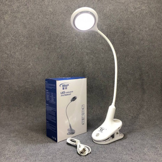 Настільна лампа Delux Tedlux TL-1009 K 1010 LED на гнучкій ніжці з прищіпкою домашня Pro Opt