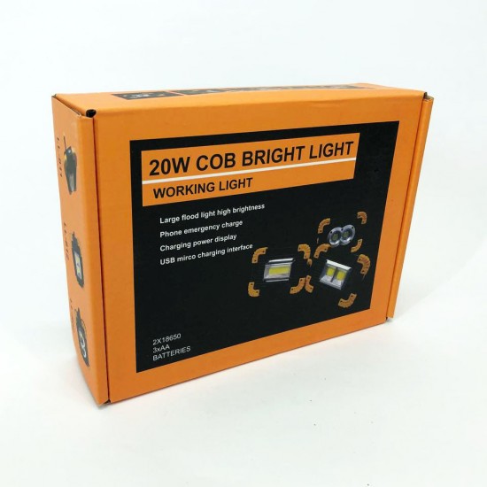 Прожектор ліхтар X-Balog L802-20W TR50 2COB+1W туристична лампа Pro Opt