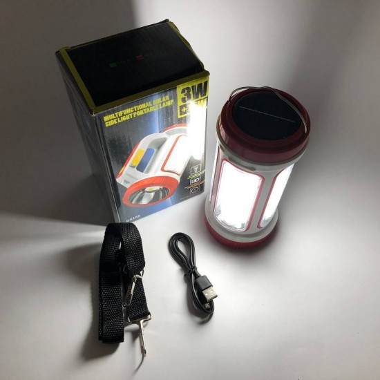 Ліхтарик 5158-LED TR70 COB на сонячній панелі та power bank червоний Pro Opt