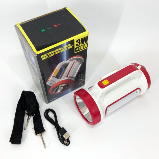 Ліхтарик 5158-LED TR70 COB на сонячній панелі та power bank червоний Pro Opt
