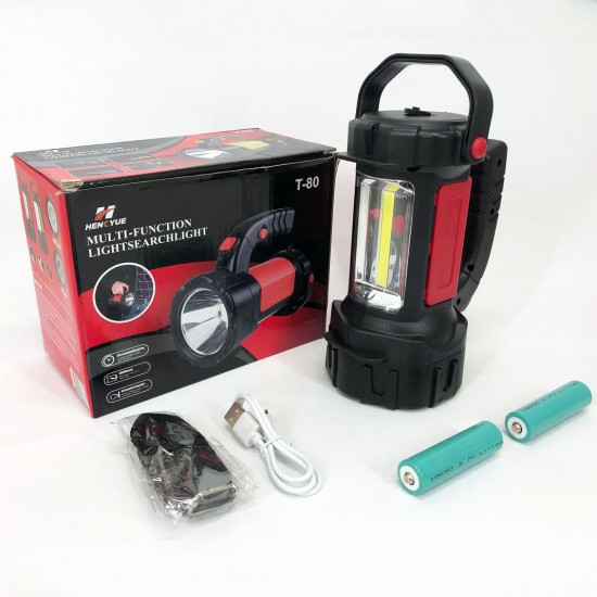 Ліхтар T80C-5W K5 COB (white/red) потужні діоди з функцією Power Bank червоний Pro Opt