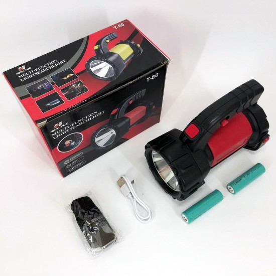 Ліхтар T80C-5W K5 COB (white/red) потужні діоди з функцією Power Bank червоний Pro Opt