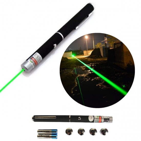 Ультрапотужний лазер Green Laser Pointer промінь 5 км лазерна указка на батарейках Зелений