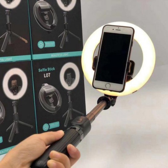 Монопод підсвічування з кільцевою лампою 16 см (трипод на bluetooth) модель L07 16 Pro Opt