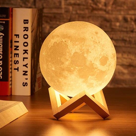 Нічник світильник Moon Lights Lamp LED USB нічник Місяць луна на підставці