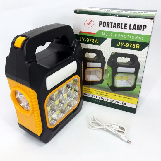 Ліхтарик JY-978D-LED+12COB 966 R світлодіодний з power bank прожектор жовтий Pro Opt