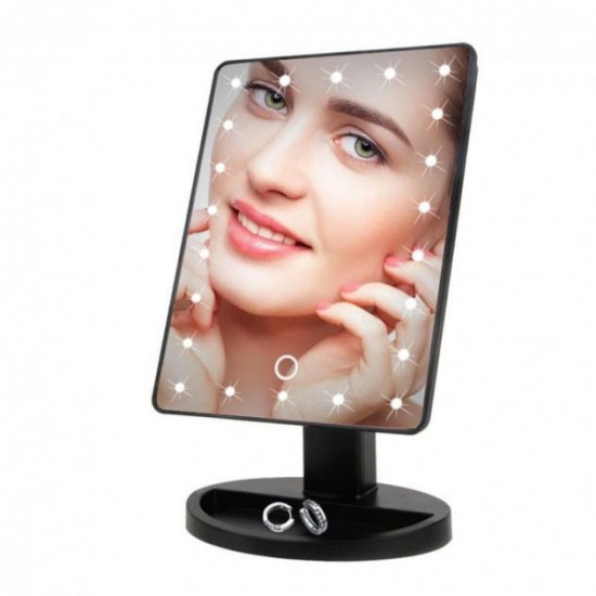 Дзеркало для макіяжу з 16 LED підсвічуванням Mirror White. чорний Pro Opt