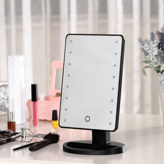 Дзеркало для макіяжу з 16 LED підсвічуванням Mirror White. чорний Pro Opt