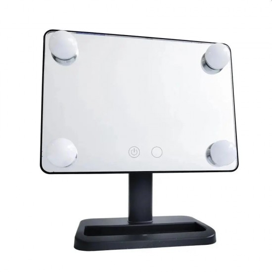 Настільне дзеркало для макіяжу Cosmetie mirror 360 Rotation Angel з підсвічуванням. чорний Pro Opt