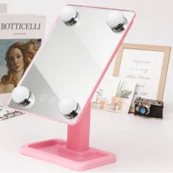 Настільне дзеркало для макіяжу Cosmetie mirror 360 Rotation Angel з підсвічуванням. рожевий Pro Opt