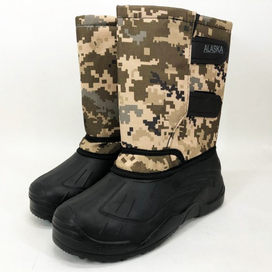 Чоловічі чоботи черевики гумові розмір 41 зручні Comfort+ (жовтий піксель) Pro Opt