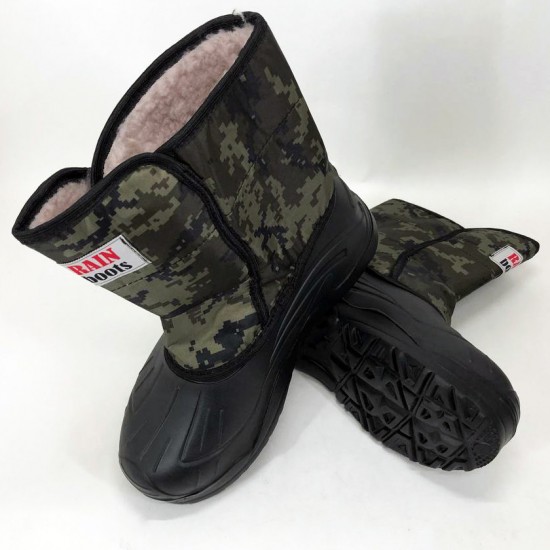 Зимові чоловічі чоботи дутики на утеплювачі Winter Comfort 42 розмір (зелений піксель) Pro Opt