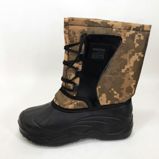 Чоботи зимові чоловічі на утеплювачі з товстою підошвою 43 розмір (жовтий піксель) Pro Opt