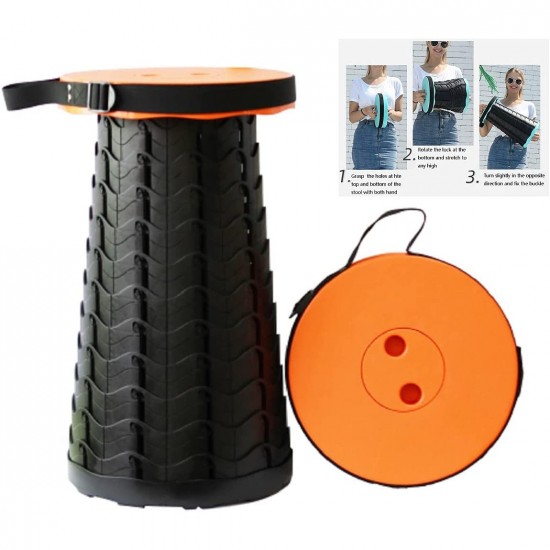Розкладна табуретка стілець Retractable Stool для дому дачі 6-47 см (помаранчевий) Pro Opt